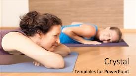  Presentation with exercises - Cool new theme with some people relaxing after yoga backdrop and a  colored foreground