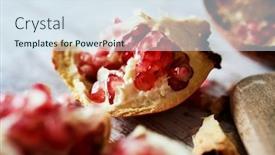  Presentation with pomegranate fruit - Audience pleasing theme consisting of some-pieces-of-a-pomegranate backdrop and a sky blue colored foreground