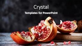  Presentation with pomegranate fruit - Theme featuring some-pieces-of-an-open background and a black colored foreground