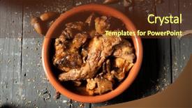  Presentation with low angle view of hockey - PPT theme having some pieces of rabbit prune background and a tawny brown colored foreground