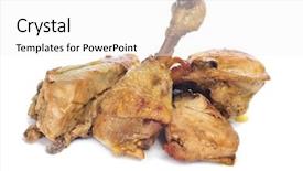  Presentation with roasted chicken - Slide set enhanced with some pieces of roasted chicken background and a white colored foreground