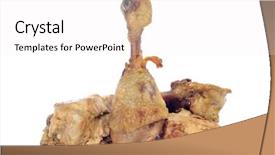  Presentation with roasted chicken - Audience pleasing presentation consisting of some pieces of roasted chicken backdrop and a white colored foreground