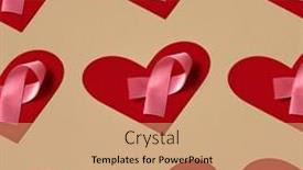  Presentation with awareness - Presentation theme having some-pink-awareness-ribbons background and a coral colored foreground