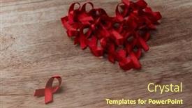  Presentation with fight - Presentation design featuring some-red-awareness-ribbons and a violet colored foreground