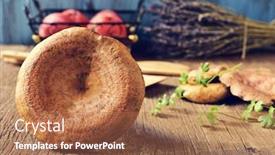  Presentation with mushroom - Colorful presentation enhanced with some-rovellons-typical-autumn-mushroom backdrop and a coral colored foreground