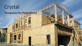  Presentation with under construction - PPT theme consisting of some shear on the wall background and a teal colored foreground