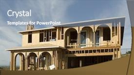  Presentation with under construction - Presentation featuring some shear on the wall background and a light blue colored foreground