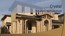  Presentation with under construction - Colorful theme enhanced with some shear on the wall backdrop and a light blue colored foreground