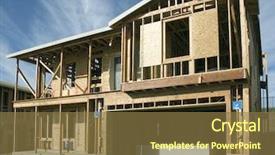  Presentation with under construction - Slide set consisting of some shear on the wall background and a coral colored foreground