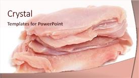  Presentation with meat - Slide deck featuring some slices of chicken meat background and a lemonade colored foreground