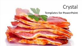  Presentation with tenderloin - Theme with some slices of marinated tenderloin isolated on a white background background and a white colored foreground