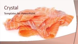  Presentation with salmon - PPT theme having some slices of smoked salmon background and a lemonade colored foreground