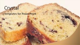  Presentation with of chocolate chips cookies - Cool new presentation design with some slices of sponge cake with chocolate chips on a white background backdrop and a lemonade colored foreground