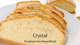  Presentation with cake - Presentation theme consisting of some slices of sponge cake background and a lemonade colored foreground