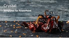  Presentation with peppers - PPT theme enhanced with some-spanish-dried-nora-peppers background and a  colored foreground