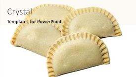  Presentation with spanish - Presentation theme with bakery empanada - some spanish empanadillas isolated background and a lemonade colored foreground