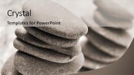  Presentation with balanced stones - Audience pleasing PPT theme consisting of an old wooden surface backdrop and a light gray colored foreground