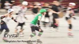  Presentation with motion - Slide set featuring some women participating in roller background and a soft green colored foreground