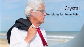  Presentation with man in suit guitar - Colorful presentation enhanced with somebody - business man in formal suit backdrop and a light blue colored foreground