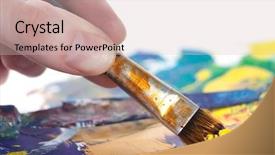  Presentation with white gold picture of wedding - Beautiful theme featuring somebody is painting some picture backdrop and a soft green colored foreground