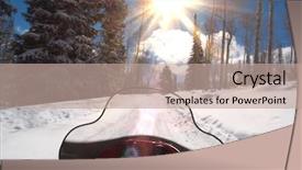 Presentation with driving - Amazing slide set having someone driving a snowmobile backdrop and a coral colored foreground
