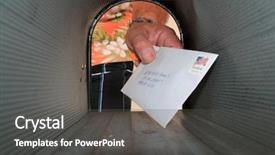  Presentation with mail - Slides featuring happy couple in summer city park outdoor pregnant woman bright sunny day and green grass beautiful people portrait yellow toned background and a light gray colored foreground.