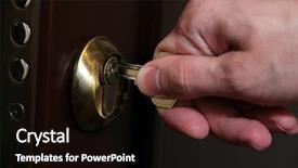  Presentation with open door policy health care - PPT theme having blog hanging note 3d illustration isolated on white background background and a lemonade colored foreground