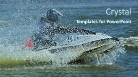  Presentation with riding jetski - Cool new presentation design with  backdrop and a  colored foreground