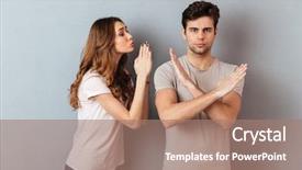  Presentation with cross love - Cool new PPT theme with something and man showing cross backdrop and a coral colored foreground