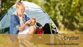  Presentation with burn - Slide set featuring little boy with match trying background and a gold colored foreground