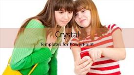  Presentation with phone - Presentation design consisting of something in the mobile phone background and a coral colored foreground