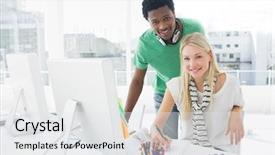  Presentation with artist - Cool new slide deck with something on paper with pen backdrop and a  colored foreground