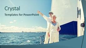  Presentation with boat tourism - Audience pleasing slide deck consisting of something on sail boat backdrop and a light blue colored foreground