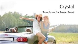  Presentation with map - Presentation design consisting of something to friend with map background and a  colored foreground