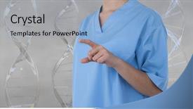  Presentation with dna - Slide deck with something with 3d dna strands background and a light blue colored foreground