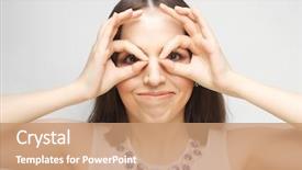  Presentation with binocular - Colorful slide deck enhanced with something with wide open backdrop and a  colored foreground