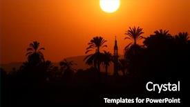  Presentation with palm - Presentation design featuring somewhere in the eastern worl background and a black colored foreground