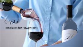  Presentation with sommelier - Slide deck consisting of sommelier pouring red wine background and a light blue colored foreground