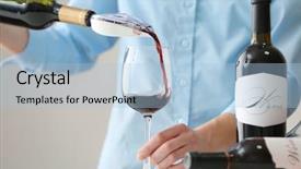  Presentation with sommelier - Slides with sommelier pouring red wine background and a light blue colored foreground