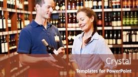  Presentation with sommelier - Amazing slide set having sommelier-shows-a-bottle backdrop and a tawny brown colored foreground