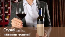  Presentation with wine store - Theme having sommelier with glass of wine background and a tawny brown colored foreground