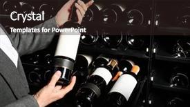  Presentation with wine store - Colorful slide set enhanced with sommelier with wine bottle near backdrop and a wine colored foreground