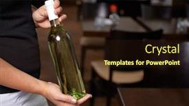  Presentation with bottle - Cool new slide set with sommeliere-holds-a-bottle backdrop and a wine colored foreground