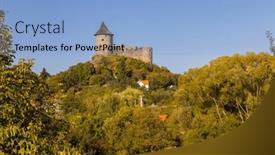  Presentation with border - Theme with somoska-castle-on-slovakia-hungarian background and a light blue colored foreground