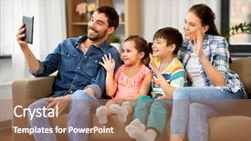  Presentation with parenting - Presentation theme consisting of son and daughter having video background and a coral colored foreground