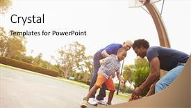  Presentation with basketball design - Presentation consisting of son and grandson playing basketball background and a white colored foreground