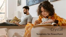  Presentation with homework - Presentation with son-doing-his-homework background and a coral colored foreground