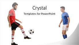  Presentation with full length portrait two men women brown sweater - Presentation design consisting of son dressed in jerseys passing background and a white colored foreground