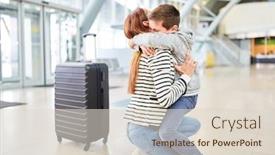  Presentation with airport terminal - Beautiful PPT theme featuring son-embraces-his-mother-sincerely backdrop and a lemonade colored foreground