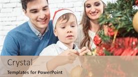  Presentation with red gold - Audience pleasing PPT theme consisting of son-helping-family-decorating backdrop and a lemonade colored foreground